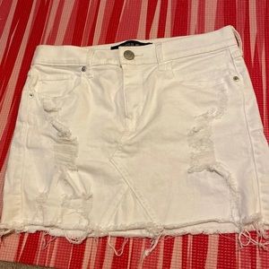 White denim jean skirt